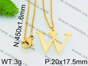 SS Gold-Plating Necklace - KN26984-Z