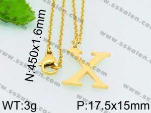 SS Gold-Plating Necklace - KN26985-Z