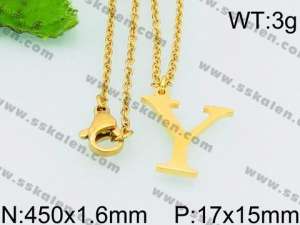 SS Gold-Plating Necklace - KN26986-Z