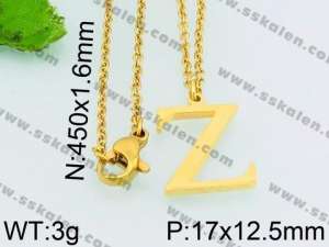 SS Gold-Plating Necklace - KN26987-Z