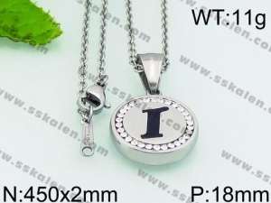 Stainless Steel Stone & Crystal Necklace - KN27260-K