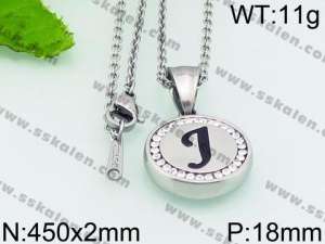 Stainless Steel Stone & Crystal Necklace - KN27261-K