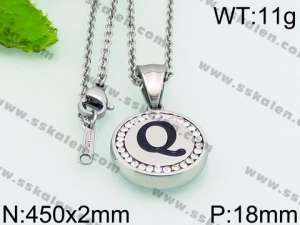 Stainless Steel Stone & Crystal Necklace - KN27268-K