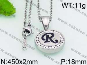 Stainless Steel Stone & Crystal Necklace - KN27269-K