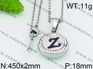 Stainless Steel Stone & Crystal Necklace - KN27277-K