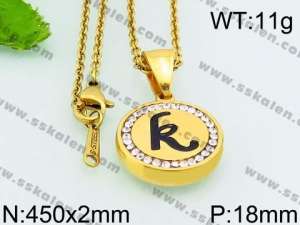 Stainless Steel Stone & Crystal Necklace - KN27288-K