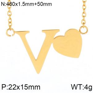 SS Gold-Plating Necklace - KN27657-K