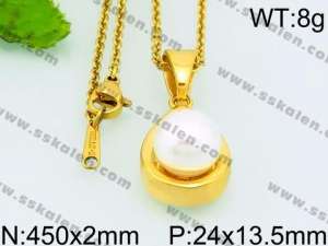 SS Gold-Plating Necklace - KN27886-K