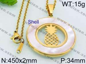 SS Gold-Plating Necklace - KN27895-K
