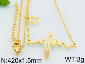 SS Gold-Plating Necklace - KN27902-DX