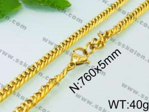 SS Gold-Plating Necklace - KN28129-Z