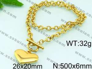 SS Gold-Plating Necklace - KN28139-Z