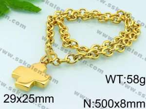 SS Gold-Plating Necklace - KN28140-Z