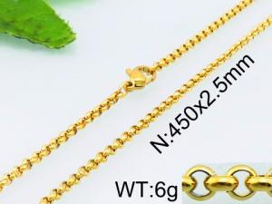 Staineless Steel Small Gold-plating Chain - KN28141-Z
