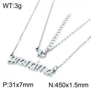 Stainless steel letter necklace - KN281813-LX