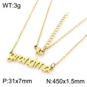 stainless Steel Grandma Letter DIY Pendant Necklace Mother's Day Jewelry - KN281814-LX