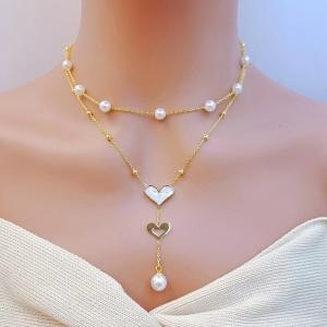 SS Gold-Plating Necklace - KN281852-WGJL