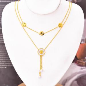 SS Gold-Plating Necklace - KN281854-WGJL