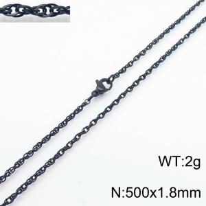 500x1.8mm Black Plated Link Chain Necklace Stainless Steel Rope Chain Necklace Jewelry - KN282048-Z