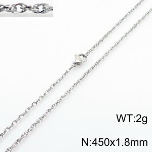 450x1.8mm Link Silver Chains Wholesale Necklace Stainless Steel Rope Chain Necklace Jewelry - KN282054-Z