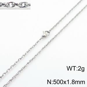 500x1.8mm Link Silver Chains Wholesale Necklace Stainless Steel Rope Chain Necklace Jewelry - KN282055-Z