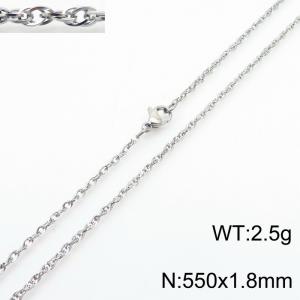 550x1.8mm Link Silver Chains Wholesale Necklace Stainless Steel Rope Chain Necklace Jewelry - KN282056-Z
