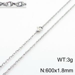 600x1.8mm Link Silver Chains Wholesale Necklace Stainless Steel Rope Chain Necklace Jewelry - KN282057-Z