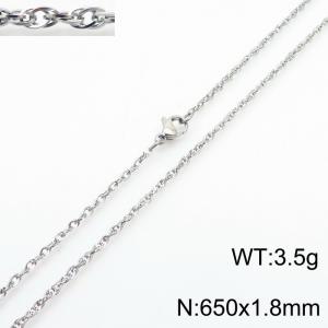 650x1.8mm Link Silver Chains Wholesale Necklace Stainless Steel Rope Chain Necklace Jewelry - KN282058-Z