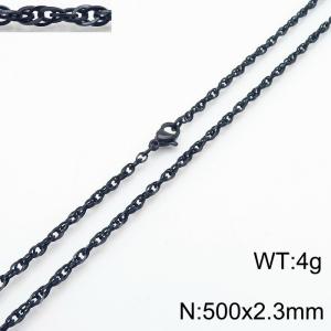 500x2.3mm Black Plated Link Chain Necklace Stainless Steel Rope Chain Necklace Jewelry - KN282069-Z