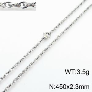450x2.3mm Link Silver Chains Wholesale Necklace Stainless Steel Rope Chain Necklace Jewelry - KN282075-Z