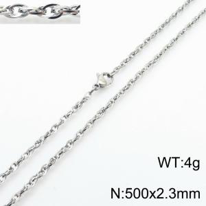 500x2.3mm Link Silver Chains Wholesale Necklace Stainless Steel Rope Chain Necklace Jewelry - KN282076-Z