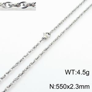 550x2.3mm Link Silver Chains Wholesale Necklace Stainless Steel Rope Chain Necklace Jewelry - KN282077-Z