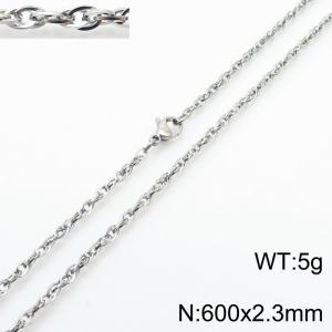 600x2.3mm Link Silver Chains Wholesale Necklace Stainless Steel Rope Chain Necklace Jewelry - KN282078-Z