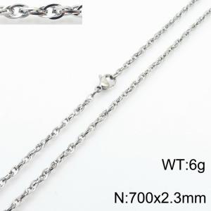 700x2.3mm Link Silver Chains Wholesale Necklace Stainless Steel Rope Chain Necklace Jewelry - KN282080-Z