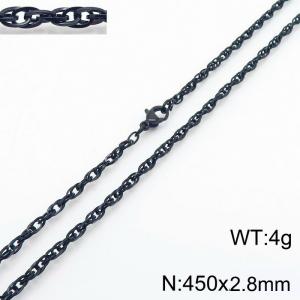 450x2.8mm Black Plated Link Chain Necklace Stainless Steel Rope Chain Necklace Jewelry - KN282089-Z