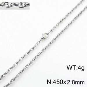 450x2.8mm Link Silver Chains Wholesale Necklace Stainless Steel Rope Chain Necklace Jewelry - KN282096-Z