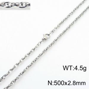 500x2.8mm Link Silver Chains Wholesale Necklace Stainless Steel Rope Chain Necklace Jewelry - KN282097-Z