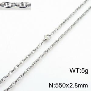 550x2.8mm Link Silver Chains Wholesale Necklace Stainless Steel Rope Chain Necklace Jewelry - KN282098-Z