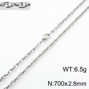700x2.8mm Link Silver Chains Wholesale Necklace Stainless Steel Rope Chain Necklace Jewelry - KN282101-Z