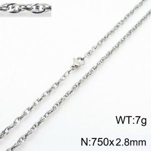 750x2.8mm Link Silver Chains Wholesale Necklace Stainless Steel Rope Chain Necklace Jewelry - KN282102-Z