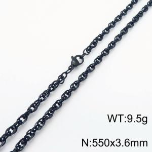 550x3.6mm Fashion Stainless Steel Necklace Black - KN282112-Z