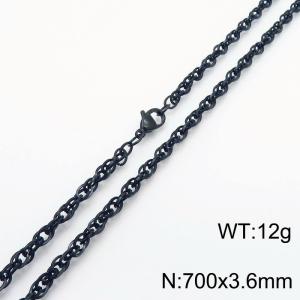 700x3.6mm Fashion Stainless Steel Necklace Black - KN282115-Z