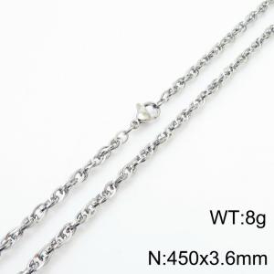 450x3.6mm Fashion Stainless Steel Necklace Silver - KN282117-Z