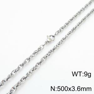 500x3.6mm Fashion Stainless Steel Necklace Silver - KN282118-Z