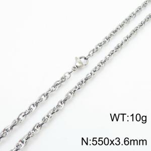 550x3.6mm Fashion Stainless Steel Necklace Silver - KN282119-Z