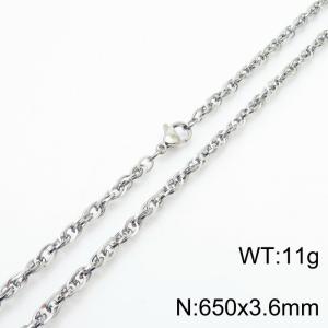 650x3.6mm Fashion Stainless Steel Necklace Silver - KN282121-Z
