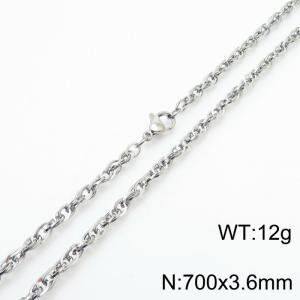 700x3.6mm Fashion Stainless Steel Necklace Silver - KN282122-Z