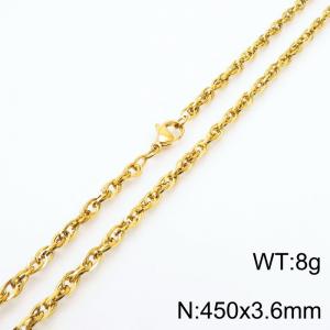 450x3.6mm Fashion Stainless Steel Necklace Gold - KN282124-Z