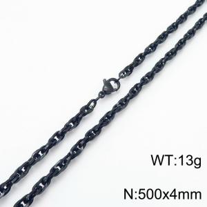 500x4mm Fashion Stainless Steel Necklace Black - KN282132-Z