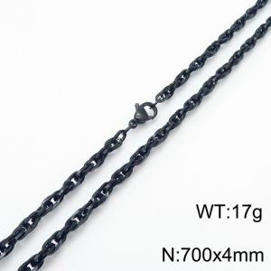 700x4mm Fashion Stainless Steel Necklace Black - KN282136-Z